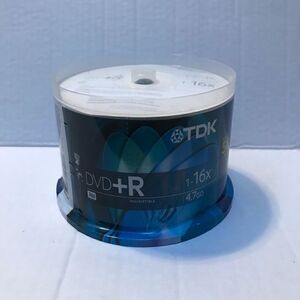 ‎NIP TDK DVD+R 50 pack 1–16X blank recordable CDs